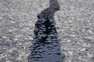 Repaired asphalt crack